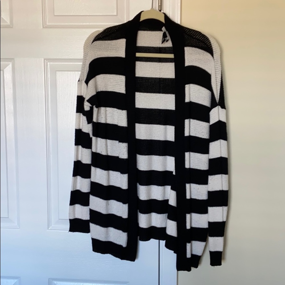 Striped Open Cardigan
